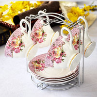 Service à thé de luxe en porcelaine style chinois, service à thé, vintage, style nordique, en céramique, russe, tasses de café et à thé, service à thé