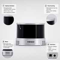 Sensor Lidar XT32 HESAI XT16 de 16 Canales / 32 Canales 360 °   Sensor Lidar Giratorio de Rango Medio, Alta Precisión, Rango Mínimo de Cero