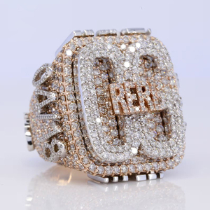 Men's cá nhân làm cho qnique đồ trang sức thời trang vô địch Vòng đầy đủ đầy đá quý tùy chỉnh vòng - Product Image 1