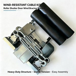 Système de protection contre le vent pour porte à enroulement d'entrepôt, kit de câbles en acier anti-vent pour grande porte industrielle à enroulement - Product Image 5