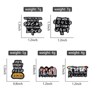 Pins de esmalte de personajes de series de televisión de comedia Friends, con diseño de paraguas 'I'll Be There For You', broches, insignias, joyería de solapa, regalo para <span class=keywords><strong>mejores</strong></span> amigos - Product Image 2