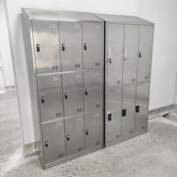 Armoire de vestiaire en acier inoxydable 304, anti-rouille, facile à nettoyer, armoire de rangement pour usine alimentaire, atelier pharmaceutique