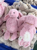 Nouvel Arrivage Peluche Lapin Rose Timide à Imprimé Floral et Longues Oreilles, Compagnon de Sommeil pour Bébé, Cadeau de Pâques