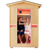 Cabine de sauna extérieure de luxe personnalisée de haute qualité pour 2-3 personnes, sauna infrarouge lointain, sauna de jardin, 2000W, faible EMF