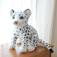 Peluche réaliste super douce en forme de léopard, lion, panthère noire ou panthère des neiges, jouet en peluche, cadeau d'anniversaire pour enfants