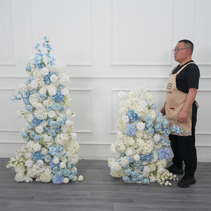 Fleurs artificielles bleues pour arrière-plan de mariage, fabriquées en usine - Product Image 1