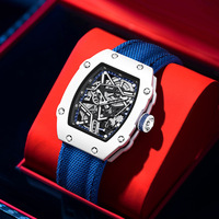 Montre à quartz ultra-fine lumineuse et étanche pour homme, bracelet en nylon, modèle barillet, best-seller transfrontalier, montre tendance