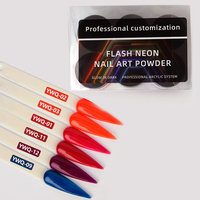 Poudre pigmentée pour nail art, poudre cristalline néon, poudre acrylique néon pour ongles