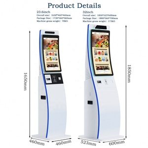 Kiosco con Pantalla Táctil Curva de 23.6''/32'' Personalizable en Color, Impresora Térmica, Lector NFC, Equipo de Autoservicio para Restaurantes y Bancos - Product Image 6