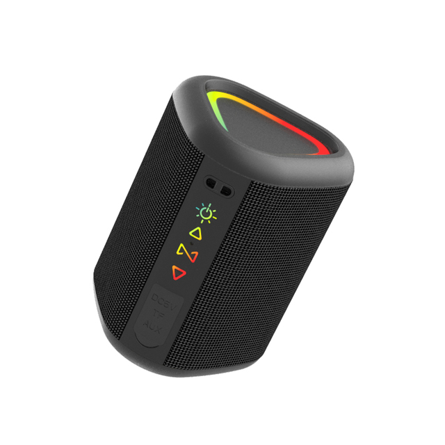 S1 IPX6 Waterproof Speaker, Small Portable Size, BT5.3 Stereo with TWS, Features LED Light, Call Radio, TF Card and AUX Input