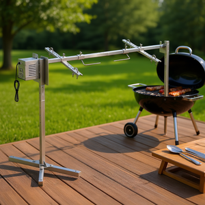 Kit de rôtissoire électrique 52 pouces, capacité 132 lb, moteur 38W, acier inoxydable, cuisson automatique, usage commercial - Product Image 2