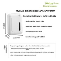 Diffuseur d'arômes mural modèle F200 pour la maison, l'hôtel et l'usage commercial ; Contrôle intelligent Bluetooth Wi-Fi ; Parfums variés ; Eau