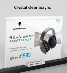 Cửa Hàng A4 148*297Mm Cửa Hàng Không Lắc Đôi Mặt Dính Từ Tính Đế Trong Suốt Giá Acrylic Hiển Thị Giá Đỡ Cho Kệ Bàn - Product Image 2