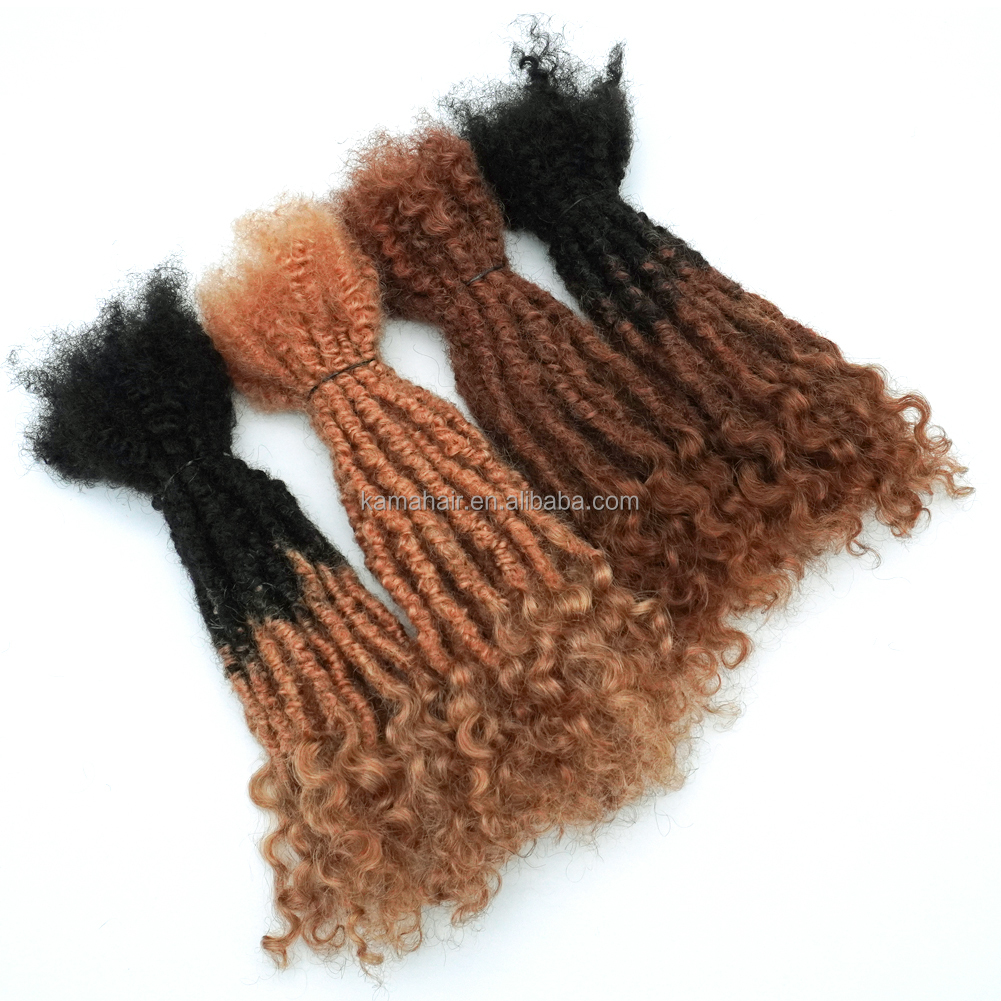 KAMA 100% Human Hair Locs Extension With Curly Ends Full Handmade Crochet Loc Extensions