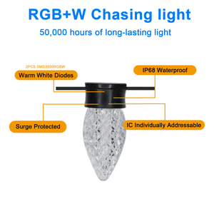 หลอดไฟคริสมาสต์สำหรับกลางแจ้ง C9กันน้ำได้หลอดไฟ LED C9เกรดเชิงพาณิชย์ระบบคลาวด์ UCS2904 DC12V IP68 - Product Image 2