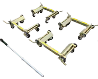 4 PCS pour 1 jeu de levier de roue auxiliaire de positionnement de roue de véhicule Dolly Jack 4 levier de positionnement de véhicule chariot de roue pour pneu de voiture