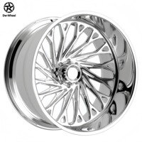 Rines para Camioneta Dw Turbine Pulidos de Perfil Bajo de 20, 22, 24, 26 y 28 Pulgadas, Offset Personalizado, PCD Hecho a Medida, Compatibles con Chevrolet Silverado