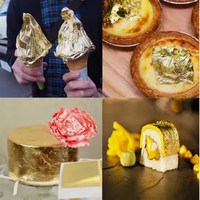 Feuille d'or comestible, paillettes de feuille d'or, feuille d'or
