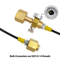 Station de remplissage de CO2 et d'argon Zimkyfa, tuyau de transfert W21.8 1,5 m, adaptateur de valve en laiton, kit de remplissage de bouteille de gaz, raccord pneumatique