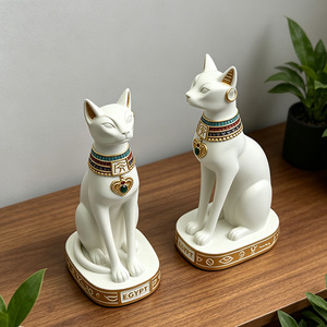 Top Rhyme Egyptian Cat Figurine Set 3 Sizes Artistic Home Decor Living Room Entryway Gift - Product Image 4