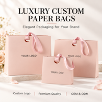 Sac de luxe pour le shopping avec nœud, design personnalisé, poignées en coton, sacs d'emballage pour vêtements, sacs de boutique, sac cadeau blanc pour vêtements