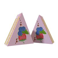 Boîtes en papier pour tranches de gâteau triangulaires avec dessus festonné, supports pour cadeaux, flexographie, mini-boîte pour tranches de gâteau glacé