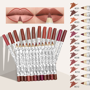 <span class=keywords><strong>Set</strong></span> pensil bibir 12 warna, Lipliner Matte tahan air halus warna-warni sutra Nude, pigmen tahan lama, <span class=keywords><strong>Set</strong></span> Makeup Bibir - Product Image 1