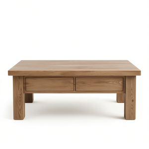 Rustic Rectangular Coffee <b>Table</b> Wood Top Durable Home Living Room Furniture Modern Design <b>Brown</b> Finish - Product Image 1