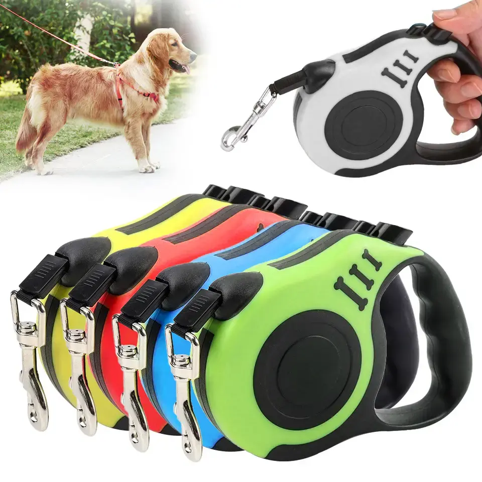 Custom Nylon Automatic Retractable Pet Dog Leash For Walking Running