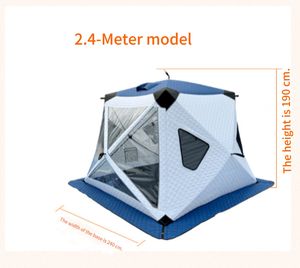 Tente de pêche sur glace portable à grande fenêtre nouvellement lancée avec <span class=keywords><strong>cheminée</strong></span> pour une utilisation hivernale en plein air - Product Image 6