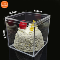 Boîte acrylique transparente pour gâteau, carrée, 65mm, 1 pièce, présentoir de luxe, mariage, transparente