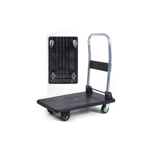Chariot à plateforme pliable à 4 roues pour entrepôt domestique bleu, capacité 300 kg - Product Image 5