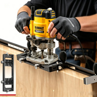 Kit de gabarit pour charnières de porte, gabarit portable fourni, pour une pose rapide et précise de charnières carrées et à rayon sur portes et cadres
