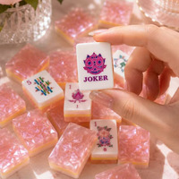 Jeu de Mahjong et de Poker de Luxe Moderne Premium 160 Pièces en Acrylique Multicouche Scintillant Nacré pour Collectionneurs