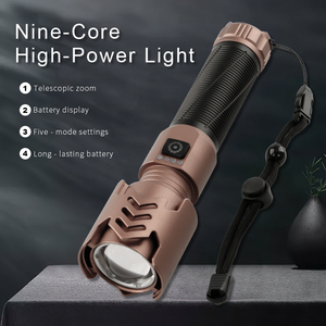 Đèn pin mạnh có độ sáng cao đèn pin chống nước có thể điều chỉnh công suất cao và đèn pin sạc mạnh - Product Image 4