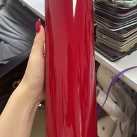 Film de protection adhésif pour carrosserie de voiture en vinyle PET rouge Tango brillant, effet film protecteur à bulles