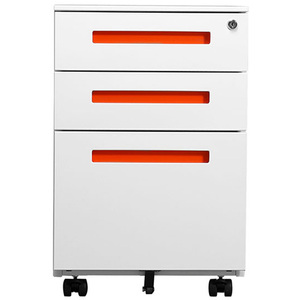 Armoire de rangement mobile en acier à 3 tiroirs avec serrure et coussin pour la maison, le bureau, la cuisine ou l'extérieur - Product Image 2