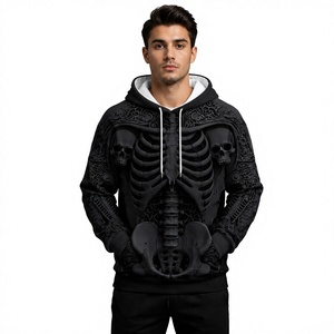 Sudadera con Capucha de Sublimación 3D de Esqueleto Personalizada de Alta Calidad, Sudadera de Poliéster Premium para Halloween para Hombre y Mujer - Product Image 1
