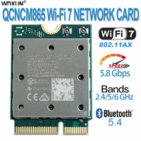 Module Combo Wi-Fi 7 QCNCM865 Wi-Fi 7 BT 5.3 jusqu'à 5,8 Gbps avec 4K QAM, Wi-Fi 7, Wi-Fi 6E, Wi-Fi 6 802.11ax