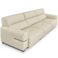 Beige Chesterfield Kunstleder 3-Sitzer Couch Sofa-Set Möbel für Wohnzimmer Büro Apartment