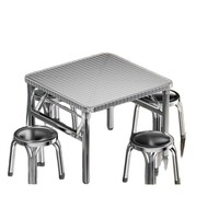 Table pliante rectangulaire en acier inoxydable de style ethnique pour barbecue, marché nocturne et repas en extérieur – Mobilier d'extérieur