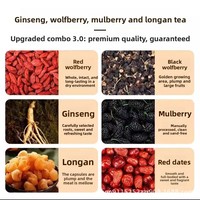 Tisane aux six trésors de mûre, datte noire, longane et ginseng, 120g, en sachets, boîte