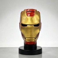 Casque de super-héros rouge et or pour adulte avec yeux LED, masque de cosplay en EVA portable pour fête d'Halloween