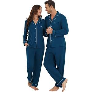 Pijamas Personalizados al por Mayor para Parejas, Pijamas Familiares a Juego, Ropa de Dormir para Hombre y Mujer, Ropa de Casa, Conjuntos de Pijamas para Parejas - Product Image 1