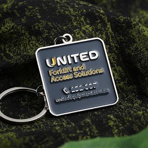 Llavero Personalizado al por Mayor con Logotipo Empresarial, Llavero Cuadrado de Aleación de Zinc Plateado con Esmalte Metálico para Regalos Promocionales - Product Image 6