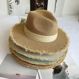 Sombrero de Paja de Ala Ancha para Mujer, para Viajes al Aire Libre, Verano, Protección Solar, Estilo Fedora, Panamá, Playa - Product Image 2