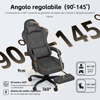 Chaise de jeu à ressorts haute résilience pivotante à 360° réglable en hauteur avec appui-tête et soutien lombaire