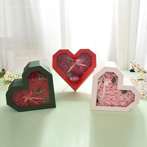 Heart Shape Soap Window, Flower <b>Boxes</b> Valentines <b>Christmas</b> New Year Birthday Wedding Love Flower Gift Box Empty Box/ - Product Image 1
