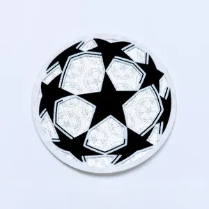 Individuelles Heißtransfer-Druck-Team-Club-Logo-Aufschlag Emblem 3d-Flocking-Fußball-Aufschläge für Shirts Fußballtrikot