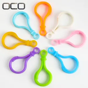 OCO-Boucle en plastique colorée, fermoir mousqueton, porte-clés, crochet pour chien, accessoires de bricolage